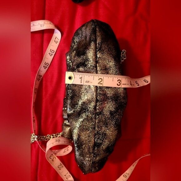 Vintage Silver Glitter Evening Bag W/ Chain Strap By Charlie RSVP - Picture 4 of 6